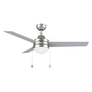Carro Malta 52in 3-Blade Ceiling Fan | Brushed Nickel Finish and Plywood Blades with Integrated LED | Living Room & Bedroom | Model CFP523E6-L12-SJ-1