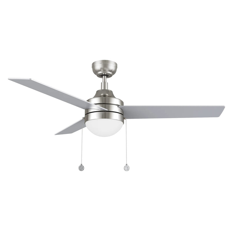 Carro Malta 52in 3-Blade Ceiling Fan | Brushed Nickel Finish and Plywood Blades with Integrated LED | Living Room & Bedroom | Model CFP523E6-L12-SJ-1