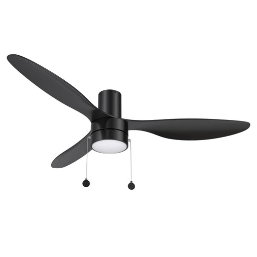 Carro Haven 52in 3-Blade LED Flush Ceiling Fan | Modern Black ABS Blades | Living Room & Bedroom | 52 x 52 x 11.9 in | Model CFP523N4-L11-B2-1-FM