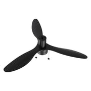 Carro Haven 52in 3-Blade LED Flush Ceiling Fan | Modern Black ABS Blades | Living Room & Bedroom | 52 x 52 x 11.9 in | Model CFP523N4-L11-B2-1-FM