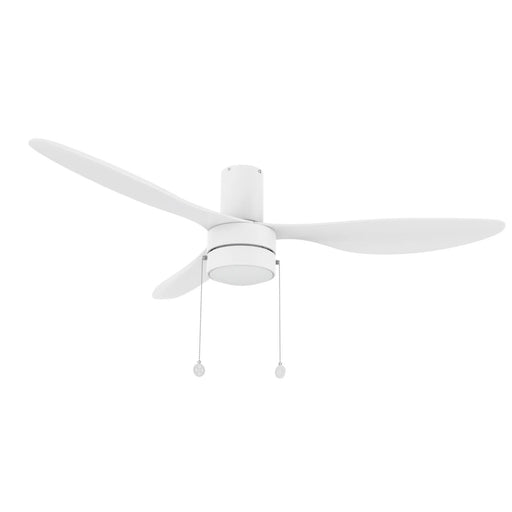 Carro Haven 52in 3-Blade LED Flush Ceiling Fan | Modern White ABS Blades | Living Room & Bedroom | 52 x 52 x 11.9 in | Model CFP523N4-L11-W1-1-FM