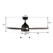 Carro Greenwood 52in 3-Blade Ceiling Fan | Modern Black Gold Barnwood Plywood and Integrated LED | Living Room & Great Room | Model CFP523Q5-L12-BG-1A