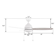Carro Greenwood 52in 3-Blade Ceiling Fan | White Plywood Blades and Integrated LED | Living Room & Bedroom | 52 x 52 x 15.6 in | Model CFP523Q5-L12-WP-1