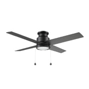 Carro Ascott 52in 4-Blade Flush Mount Ceiling Fan | Black Plywood Blades and Integrated LED | Low Ceiling Living Room & | Model CFP524E5-L12-B2-1-FM
