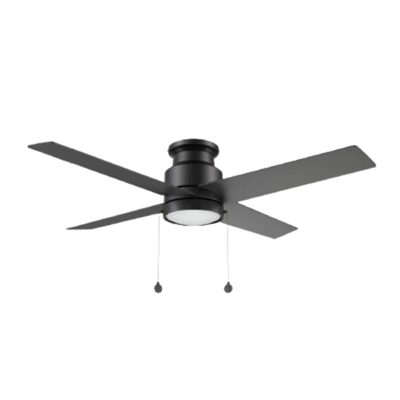 Carro Ascott 52in 4-Blade Flush Mount Ceiling Fan | Black Plywood Blades and Integrated LED | Low Ceiling Living Room & | Model CFP524E5-L12-B2-1-FM