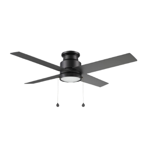 Carro Ascott 52in 4-Blade Flush Mount Ceiling Fan | Black Plywood Blades and Integrated LED | Low Ceiling Living Room & | Model CFP524E5-L12-B2-1-FM