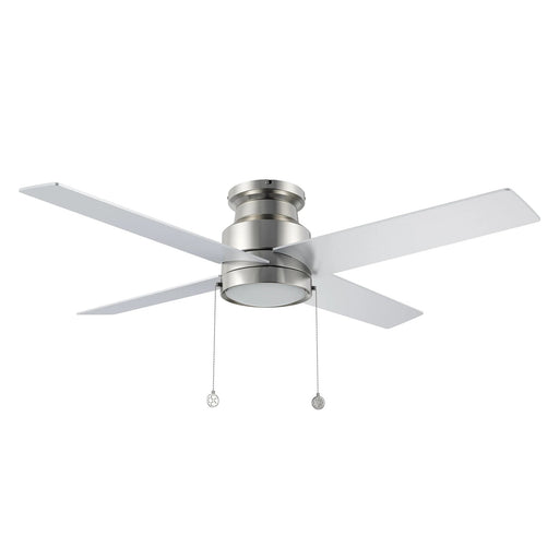 Carro Ascott 52in 4-Blade Flush Mount Ceiling Fan | Brushed Nickel Plywood Blades and Integrated LED | Low Ceiling Living | Model CFP524E5-L12-SJ-1-FM