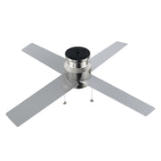 Carro Ascott 52in 4-Blade Flush Mount Ceiling Fan | Brushed Nickel Plywood Blades and Integrated LED | Low Ceiling Living | Model CFP524E5-L12-SJ-1-FM
