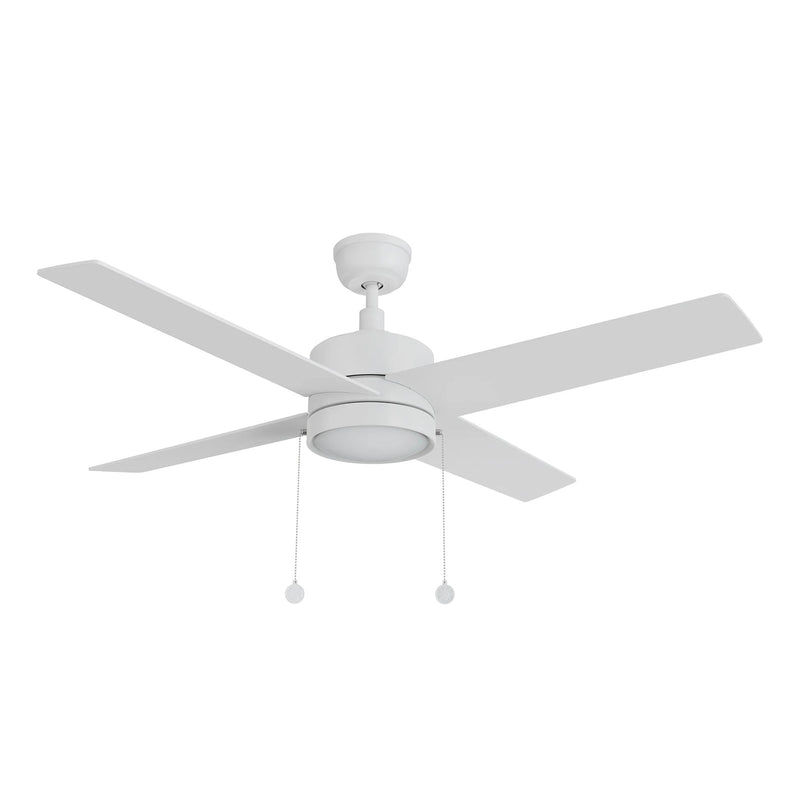 Carro Ascott 52in 4-Blade Ceiling Fan | White Plywood Blades and Integrated LED | Living Room & Bedroom | 52 x 52 x 15.1 in | Model CFP524E5-L12-W1-1