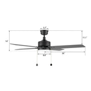 Carro Vink 52in 4-Blade Ceiling Fan | Black Plywood Blades and Integrated LED | Living Room & Bedroom | 52 x 52 x 14 in, 3500K | Model CFP524E5-L31-B2-1