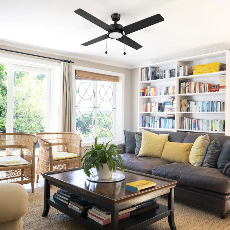 Carro Vink 52in 4-Blade Ceiling Fan | Black Plywood Blades and Integrated LED | Living Room & Bedroom | 52 x 52 x 14 in, 3500K | Model CFP524E5-L31-B2-1