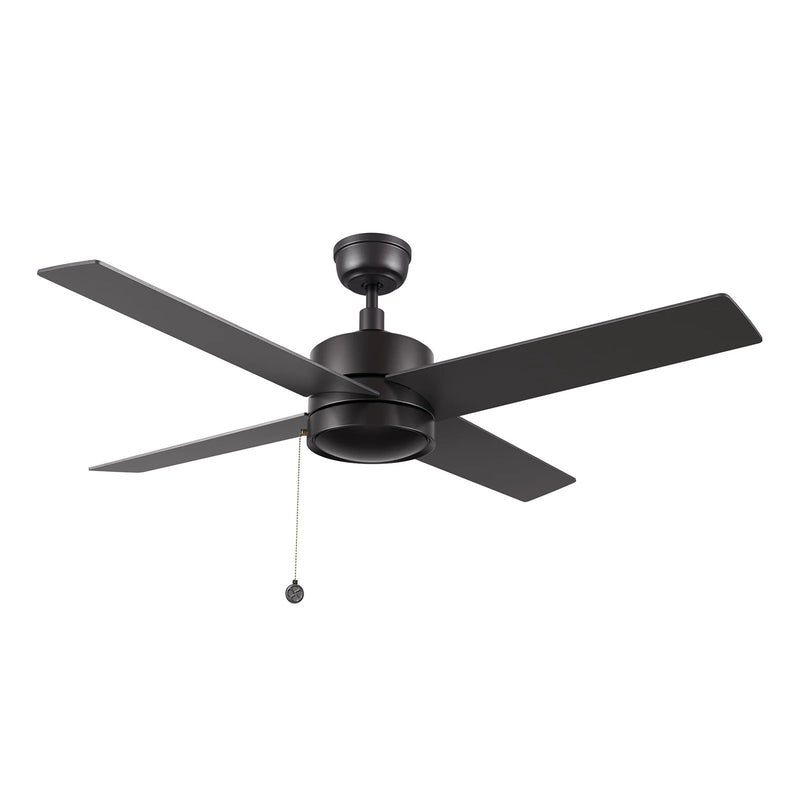 Carro Ascott 52in 4-Blade Ceiling Fan | Modern Black and Plywood | Living Room & Bedroom | 52 x 52 x 15.1 in | Model CFP524E5-N10-B2-1