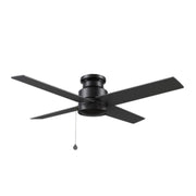 Carro Ascott 52in 4-Blade Flush Mount Ceiling Fan | Modern Black and Plywood | Low Ceiling Bedroom & Living Room | 52 x 52 x | Model CFP524E5-N10-B2-1-FM
