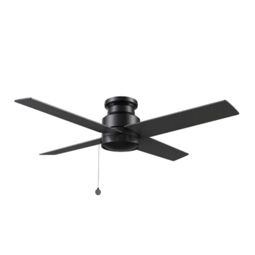 Carro Ascott 52in 4-Blade Flush Mount Ceiling Fan | Modern Black and Plywood | Low Ceiling Bedroom & Living Room | 52 x 52 x | Model CFP524E5-N10-B2-1-FM