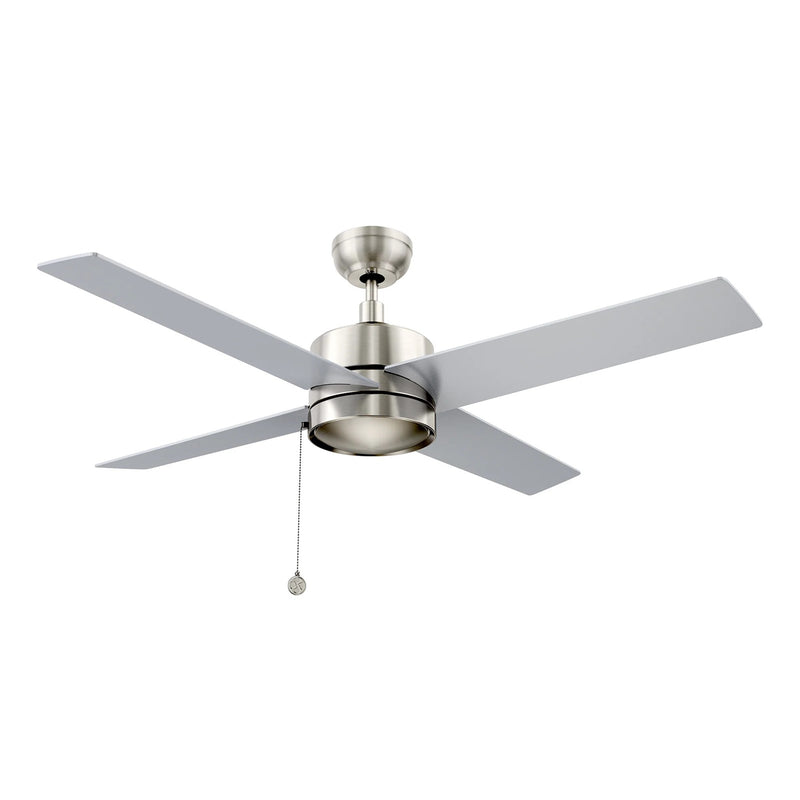 Carro Ascott 52in 4-Blade Ceiling Fan | Modern Brushed Nickel and Plywood | Living Room & Bedroom | 52 x 52 x 15.1 in | Model CFP524E5-N10-SJ-1