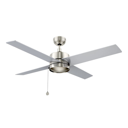 Carro Ascott 52in 4-Blade Ceiling Fan | Modern Brushed Nickel and Plywood | Living Room & Bedroom | 52 x 52 x 15.1 in | Model CFP524E5-N10-SJ-1