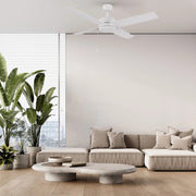 Carro Ascott 52in 4-Blade Ceiling Fan | Modern Brushed Nickel and Plywood | Living Room & Bedroom | 52 x 52 x 15.1 in | Model CFP524E5-N10-SJ-1