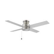 Carro Ascott 52in 4-Blade Flush Mount Ceiling Fan | Modern Brushed Nickel and Plywood | Low Ceiling Bedroom & Living Room | Model CFP524E5-N10-SJ-1-FM