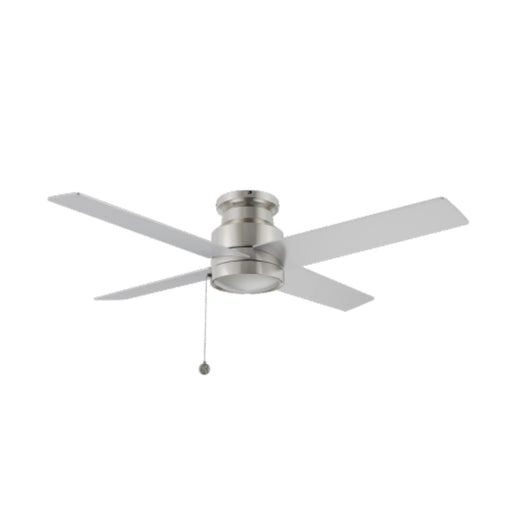 Carro Ascott 52in 4-Blade Flush Mount Ceiling Fan | Modern Brushed Nickel and Plywood | Low Ceiling Bedroom & Living Room | Model CFP524E5-N10-SJ-1-FM