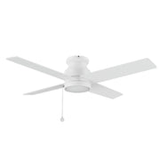 Carro Ascott 52in 4-Blade Flush Mount Ceiling Fan | White Plywood Blades and White Finish | Low Ceiling & Basement | 52 x 52 | Model CFP524E5-N10-W1-1-FM