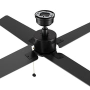 Carro Apex 52in 4-Blade Ceiling Fan | Black Plywood Blades and Black Finish | Living Room & Bedroom | 52 x 52 x 12.7 in | Model CFP524E5-N20-B2-1