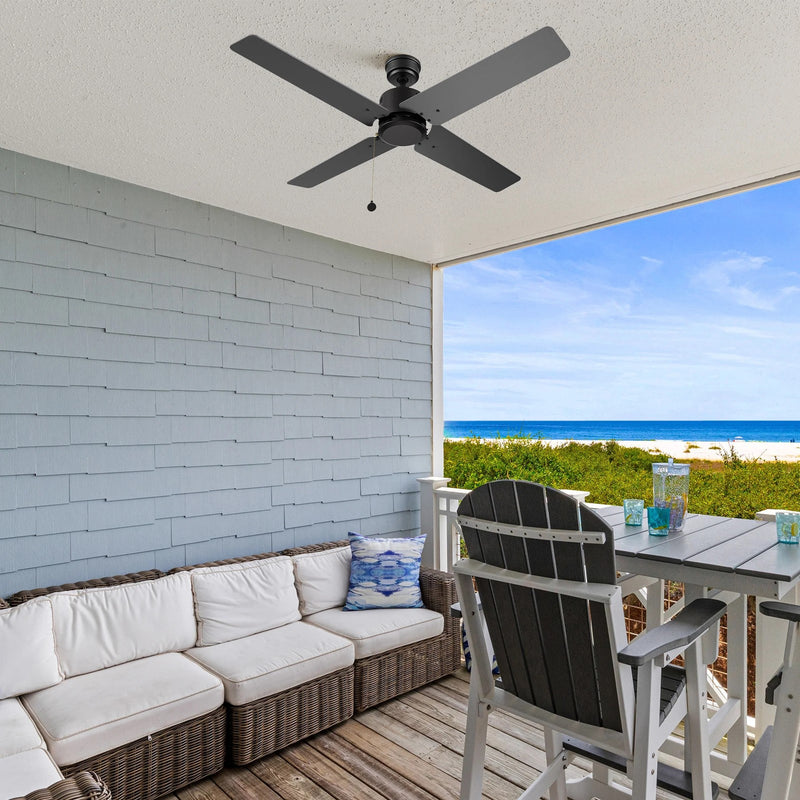 Carro Apex 52in 4-Blade Ceiling Fan | Black Plywood Blades and Black Finish | Living Room & Bedroom | 52 x 52 x 12.7 in | Model CFP524E5-N20-B2-1