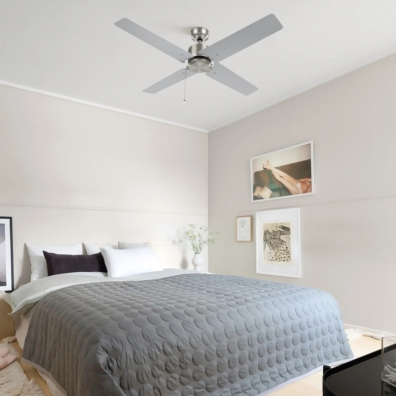 Carro Apex 52in 4-Blade Ceiling Fan | Brushed Nickel Plywood Blades and Brushed Nickel Finish | Living Room & Bedroom | 52 x 52 | Model CFP524E5-N20-SJ-1