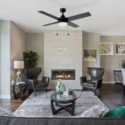 Carro Malta 52in 4-Blade Ceiling Fan | Black Plywood Blades and Black Finish with Integrated LED | Living Room & Bedroom | 52 x | Model CFP524E6-L12-B2-1