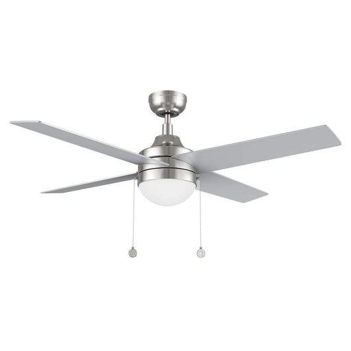 Carro Malta 52in 4-Blade Ceiling Fan | Brushed Nickel Plywood Blades and Brushed Nickel Finish with Integrated LED | Living Room | Model CFP524E6-L12-SJ-1