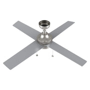 Carro Malta 52in 4-Blade Ceiling Fan | Brushed Nickel Plywood Blades and Brushed Nickel Finish with Integrated LED | Living Room | Model CFP524E6-L12-SJ-1