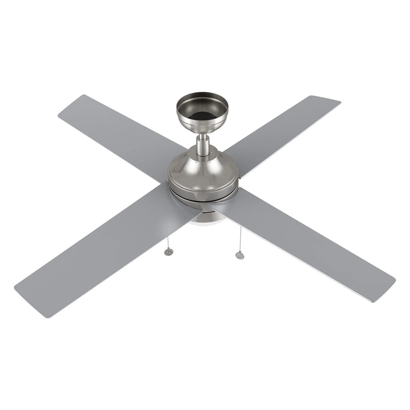 Carro Malta 52in 4-Blade Ceiling Fan | Brushed Nickel Plywood Blades and Brushed Nickel Finish with Integrated LED | Living Room | Model CFP524E6-L12-SJ-1