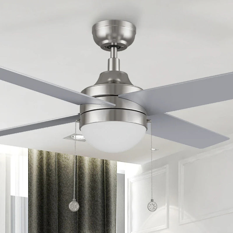 Carro Malta 52in 4-Blade Ceiling Fan | Brushed Nickel Plywood Blades and Brushed Nickel Finish with Integrated LED | Living Room | Model CFP524E6-L12-SJ-1