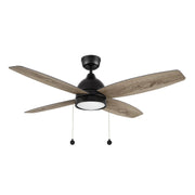Carro Greenwood 52in 4-Blade Ceiling Fan | Modern Black Plywood Blades with Integrated LED | Living Room & Great Room | 52 x 52 | Model CFP524Q5-L11-BG-1