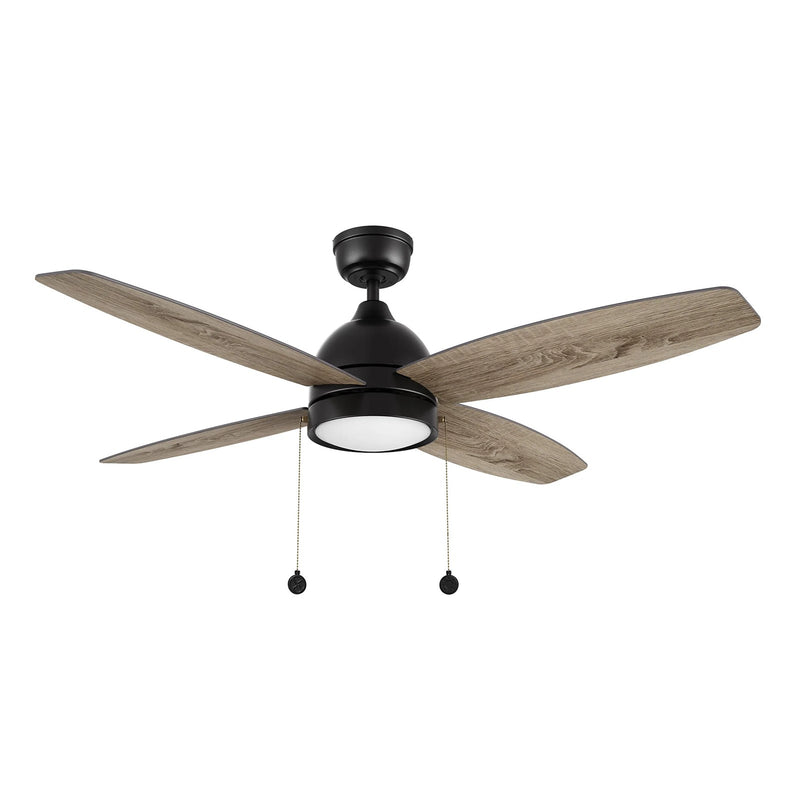 Carro Greenwood 52in 4-Blade Ceiling Fan | Modern Black Plywood Blades with Integrated LED | Living Room & Great Room | 52 x 52 | Model CFP524Q5-L11-BG-1