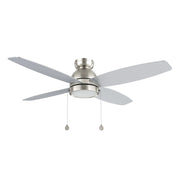 Carro Greenwood 52in 4-Blade Flush Mount Ceiling Fan | Modern Brushed Nickel Plywood Blades with Integrated LED | Living Room | Model CFP524Q5-L11-SJ-1-FM
