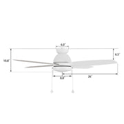 Carro Greenwood 52in 4-Blade Flush Mount Ceiling Fan | White Plywood Blades and Integrated LED | Living Room & Bedroom | 52 x | Model CFP524Q5-L11-WP-1-FM