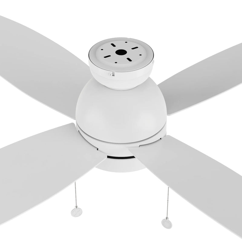 Carro Greenwood 52in 4-Blade Flush Mount Ceiling Fan | White Plywood Blades and Integrated LED | Living Room & Bedroom | 52 x | Model CFP524Q5-L11-WP-1-FM