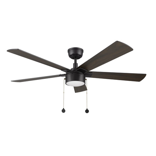 Carro Ryker 52in 5-Blade Ceiling Fan | Black Barnwood Plywood Blades and Integrated LED | Living Room & Great Room | 52 x 52 x | Model CFP525B5-L11-BG-1
