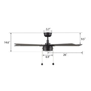 Carro Ryker 52in 5-Blade Ceiling Fan | Black Barnwood Plywood Blades and Integrated LED | Living Room & Great Room | 52 x 52 x | Model CFP525B5-L11-BG-1