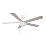 Carro Ryker 52in 5-Blade Ceiling Fan | White Whitewashed Plywood Blades and Integrated LED | Living Room & Great Room | 52 x 52 | Model CFP525B5-L11-SJ-1