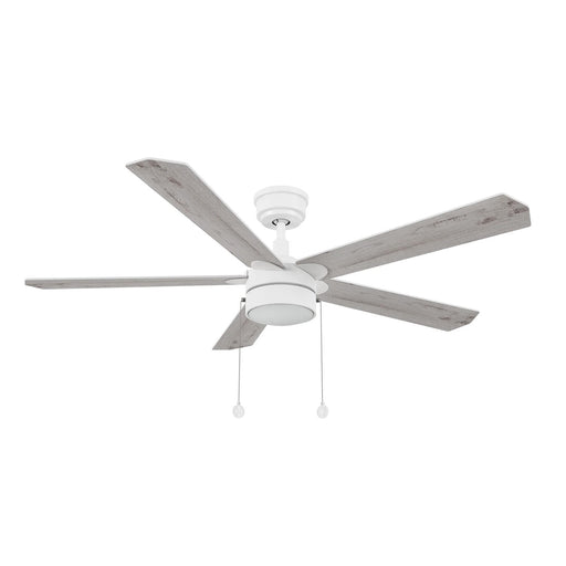 Carro Ryker 52in 5-Blade Ceiling Fan | White Whitewashed Plywood Blades and Integrated LED | Living Room & Great Room | 52 x 52 | Model CFP525B5-L11-SJ-1
