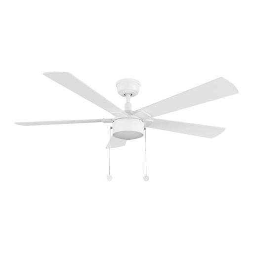 Carro Ryker 52in 5-Blade Ceiling Fan with LED Light | Soft Modern White Whitewashed Plywood | Indoor Living Room & Bedroom | 52 | Model CFP525B5-L11-WP-1