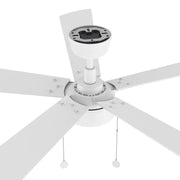 Carro Ryker 52in 5-Blade Ceiling Fan with LED Light | Soft Modern White Whitewashed Plywood | Indoor Living Room & Bedroom | 52 | Model CFP525B5-L11-WP-1