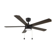 Carro Valencia 52in 5-Blade Ceiling Fan with LED Light | Soft Modern Black Barnwood Plywood | Indoor Living Room & Bedroom | 52 | Model CFP525E2-L11-BG-1