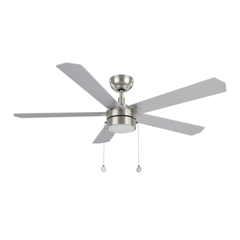 Carro Valencia 52in 5-Blade Ceiling Fan with LED Light | Soft Modern Brushed Nickel Plywood | Indoor Living Room & Bedroom | 52 | Model CFP525E2-L11-WP-1