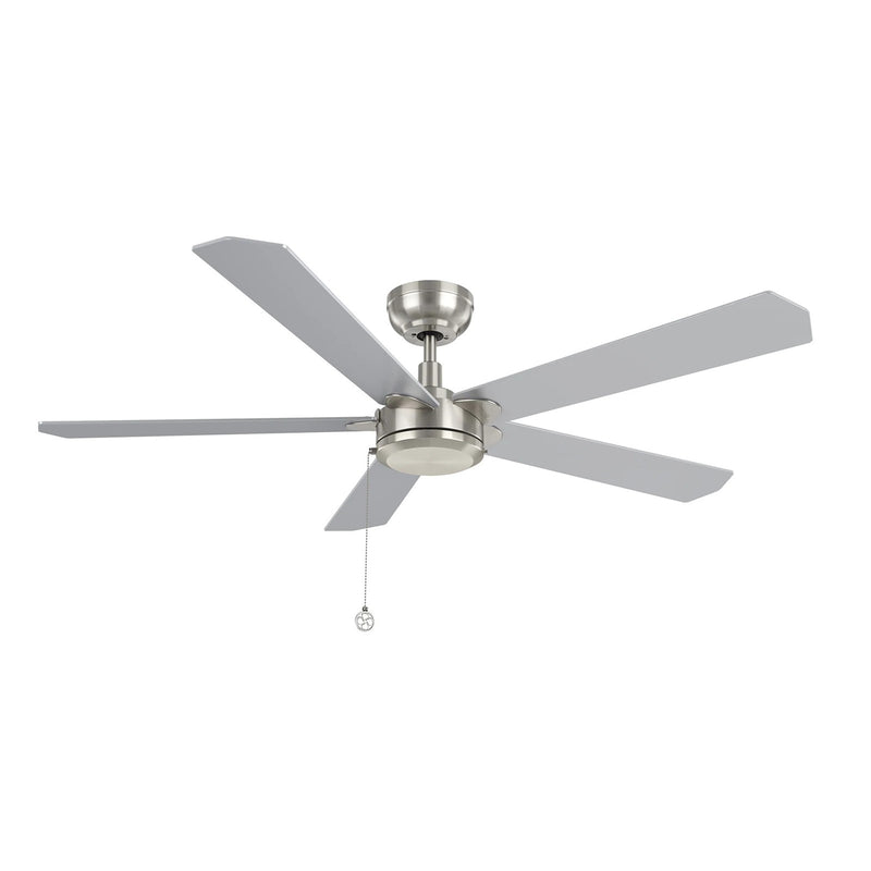 Carro Valencia 52in 5-Blade Ceiling Fan | Brushed Nickel Plywood Blades | Indoor Living Room & Bedroom | 52 x 52 x 11.8 in | Model CFP525E2-N10-SJ-1