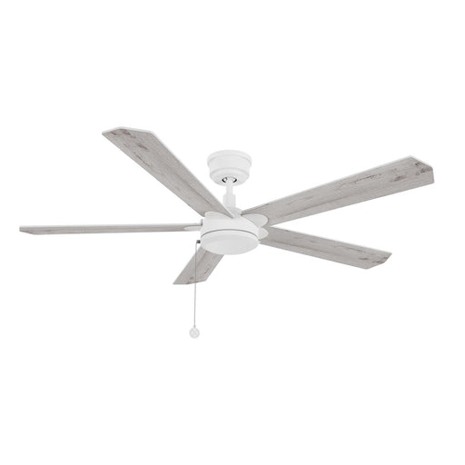 Carro Valencia 52in 5-Blade Ceiling Fan | White Whitewashed Plywood Blades | Indoor Living Room & Bedroom | 52 x 52 x 11.8 in | Model CFP525E2-N10-WP-1