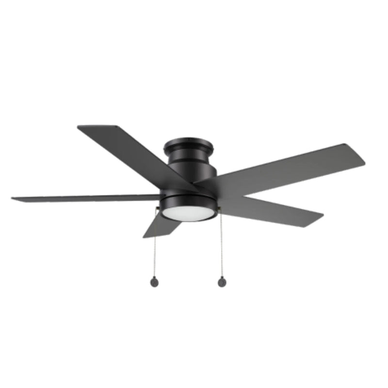 Carro Ascott 52in 5-Blade Flush Mount Ceiling Fan with Light | Black Plywood Blades and Integrated LED 3500K | Indoor Low | Model CFP525E5-L11-B2-1-FM