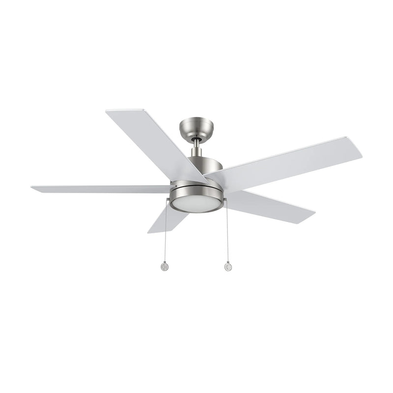 Carro Ascott 52in 5-Blade Ceiling Fan | Brushed Nickel Silver Plywood Blades with Integrated LED | Indoor Living Room & Bedroom | Model CFP525E5-L11-SJ-1
