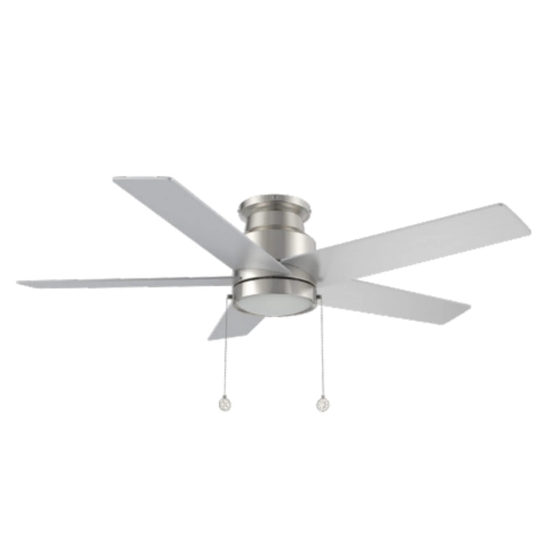 Carro Ascott 52in 5-Blade Flush Mount Ceiling Fan | Brushed Nickel Plywood Blades with Integrated LED | Indoor Low Ceiling & | Model CFP525E5-L11-SJ-1-FM